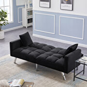 Futon sofa sleeper black velvet by La Spezia additional picture 7