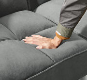 Futon sofa sleeper gray velvet additional photo 2 of 13