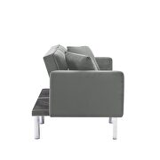 Futon sofa sleeper gray velvet additional photo 3 of 13