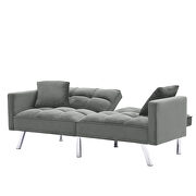 Futon sofa sleeper gray velvet by La Spezia additional picture 7