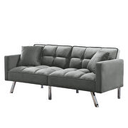 Futon sofa sleeper gray velvet by La Spezia additional picture 8