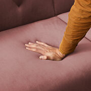 Futon sofa sleeper pink velvet with 2 pillows additional photo 2 of 12