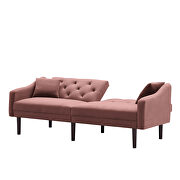 Futon sofa sleeper pink velvet with 2 pillows by La Spezia additional picture 13