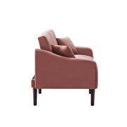 Futon sofa sleeper pink velvet with 2 pillows additional photo 5 of 12