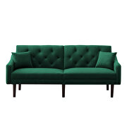 Futon sofa sleeper green velvet with 2 pillows by La Spezia additional picture 12