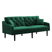 Futon sofa sleeper green velvet with 2 pillows by La Spezia additional picture 13