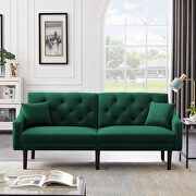 Futon sofa sleeper green velvet with 2 pillows by La Spezia additional picture 10