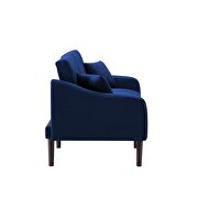 Futon sofa sleeper navy blue velvet with 2 pillows by La Spezia additional picture 10