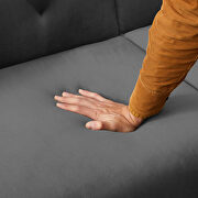 Futon sofa sleeper gray velvet with 2 pillows additional photo 2 of 12