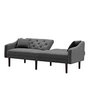 Futon sofa sleeper gray velvet with 2 pillows by La Spezia additional picture 3