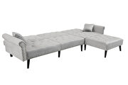 Convertible sofa bed sleeper light gray velvet by La Spezia additional picture 5