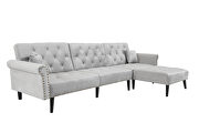 Convertible sofa bed sleeper light gray velvet by La Spezia additional picture 8