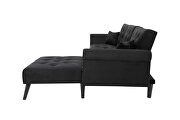 Convertible sofa bed sleeper black velvet by La Spezia additional picture 4
