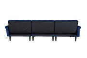 Convertible sofa bed sleeper navy blue velvet additional photo 2 of 10