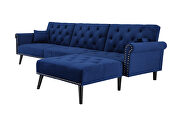 Convertible sofa bed sleeper navy blue velvet by La Spezia additional picture 8