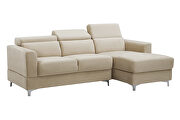 Relax lounge sectional sofa right hand facing beige velvet by La Spezia additional picture 7