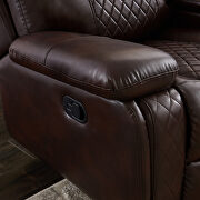 Brown pu leather sectional motion sofa in brown by La Spezia additional picture 8