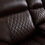 Brown pu leather sectional motion sofa in brown by La Spezia additional picture 9