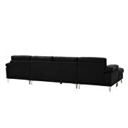 Relax lounge convertible sectional sofa black fabric additional photo 3 of 8