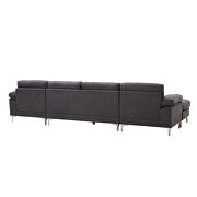 Relax lounge convertible sectional sofa dark gray fabric by La Spezia additional picture 3