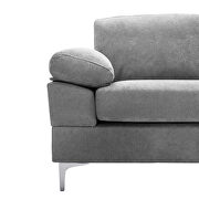 Relax lounge convertible sectional sofa light gray fabric additional photo 5 of 7