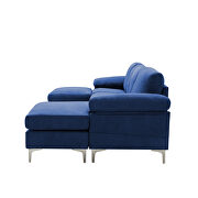 Relax lounge convertible sectional sofa navy blue fabric by La Spezia additional picture 6