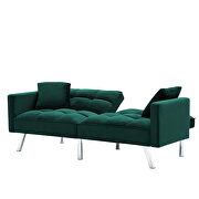 Futon sofa sleeper green velvet by La Spezia additional picture 8