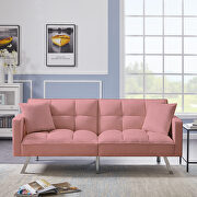 Futon sofa sleeper pink velvet by La Spezia additional picture 2