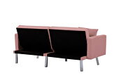 Futon sofa sleeper pink velvet by La Spezia additional picture 5