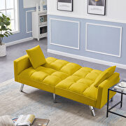 Futon sofa sleeper yellow velvet by La Spezia additional picture 9
