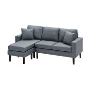 Sectional sofa left hand facing with 2 pillows dark gray fabric additional photo 3 of 9