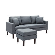 Sectional sofa left hand facing with 2 pillows dark gray fabric by La Spezia additional picture 6