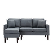 Sectional sofa left hand facing with 2 pillows dark gray fabric by La Spezia additional picture 7