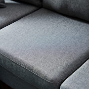 Sectional sofa left hand facing with 2 pillows dark gray fabric by La Spezia additional picture 9
