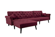 Convertible sofa bed sleeper red velvet by La Spezia additional picture 6