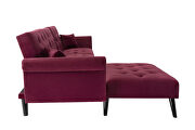 Convertible sofa bed sleeper red velvet by La Spezia additional picture 7