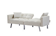 Futon sofa sleeper beige velvet with 2 pillows by La Spezia additional picture 5