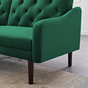 Futon sofa sleeper green velvet with 2 pillows additional photo 5 of 6