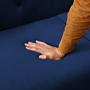 Futon sofa sleeper blue velvet with 2 pillows additional photo 4 of 6