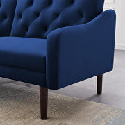 Futon sofa sleeper blue velvet with 2 pillows by La Spezia additional picture 6