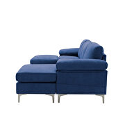 Navy blue fabric relax lounge convertible sectional sofa by La Spezia additional picture 6