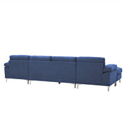 Navy blue fabric relax lounge convertible sectional sofa by La Spezia additional picture 9