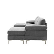 Light gray fabric relax lounge convertible sectional sofa additional photo 2 of 9