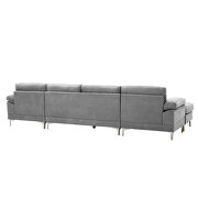 Light gray fabric relax lounge convertible sectional sofa by La Spezia additional picture 8