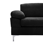 Black fabric relax lounge convertible sectional sofa by La Spezia additional picture 6