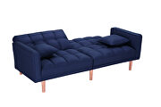 Futon sleeper sofa with 2 pillows navy blue fabric by La Spezia additional picture 6