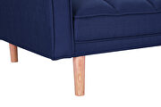 Futon sleeper sofa with 2 pillows navy blue fabric by La Spezia additional picture 7