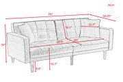 Futon sleeper sofa with 2 pillows dark gray fabric by La Spezia additional picture 2