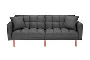 Futon sleeper sofa with 2 pillows dark gray fabric additional photo 5 of 11