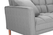Futon sleeper sofa with 2 pillows light gray fabric by La Spezia additional picture 13
